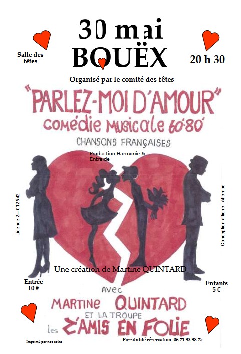 Flyer Théatre Parlez-moi d'Amour 30 Mai 2026